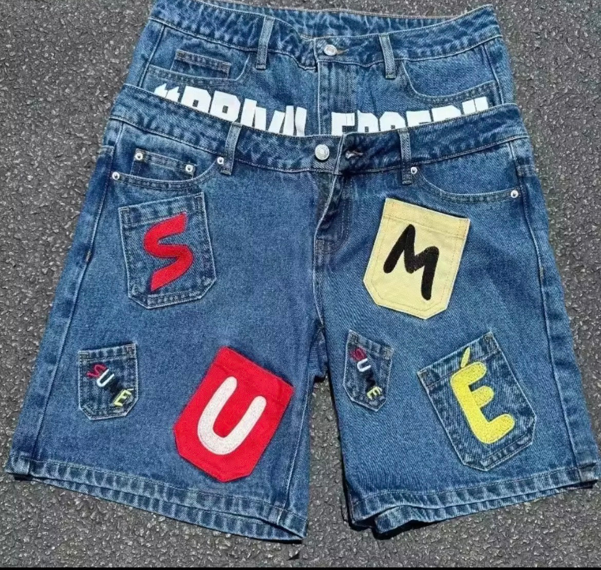 Blue SMU jorts (unisex)